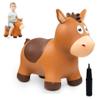 ZOOJOY Bouncy Horse Hopping Toys, Inflatable Animal Horse Toys for Toddlers, Outdoor Indoor Bounce and Ride On Bouncer for Boys Girls, Birthday Gifts for 18 Months 2 3 4 5 6 Year Old with Pump view 1