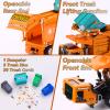 FUBARBAR Metal Garbage Truck Toy Model  1:43 Diecast Recycling Waste Transport Truck with Trash Bin, Pull Back Model Car Toy for Kids Boys (Orange) view 2