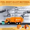 FUBARBAR Metal Garbage Truck Toy Model  1:43 Diecast Recycling Waste Transport Truck with Trash Bin, Pull Back Model Car Toy for Kids Boys (Orange) view 4