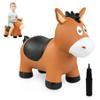 ZOOJOY Bouncy Horse Hopping Toys, Inflatable Animal Horse Toys for Toddlers, Outdoor Indoor Bounce and Ride On Bouncer for Boys Girls, Birthday Gifts for 18 Months 2 3 4 5 6 Year Old with Pump view 1
