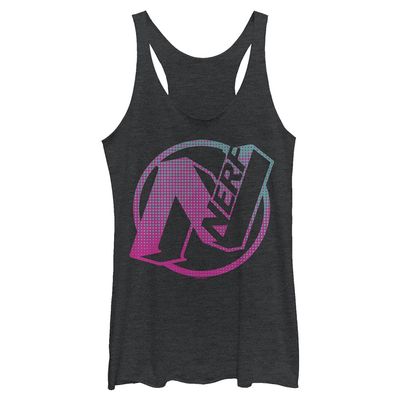 Hasbro Nerf Nerf Halftone Fill Tri-Blend Racerback Layering Tank Black Heather
