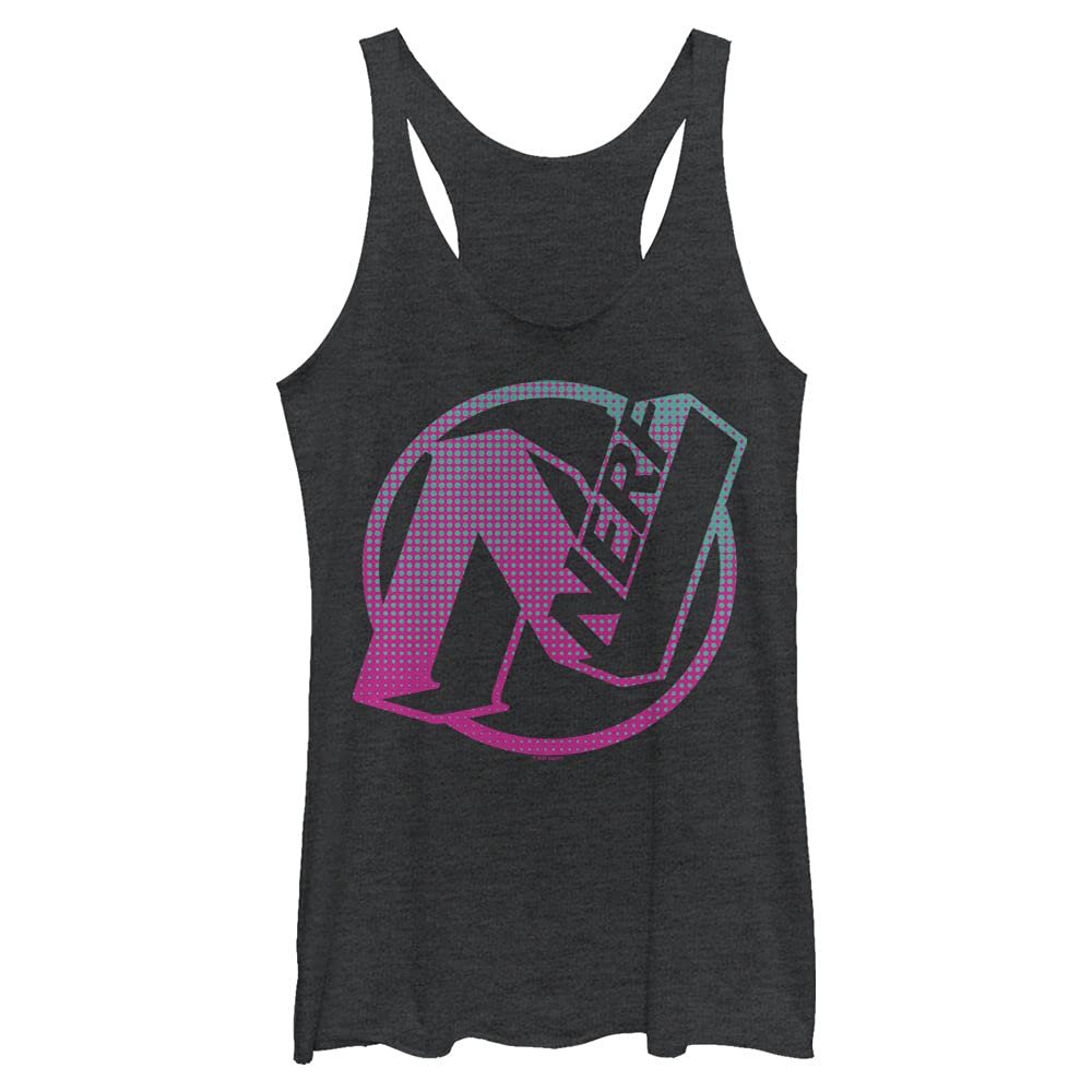 Hasbro Nerf Nerf Halftone Fill Tri-Blend Racerback Layering Tank Black Heather
