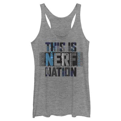 Hasbro Nerf This is Nerf Nation Tri-Blend Racerback Layering Tank Gray Heather