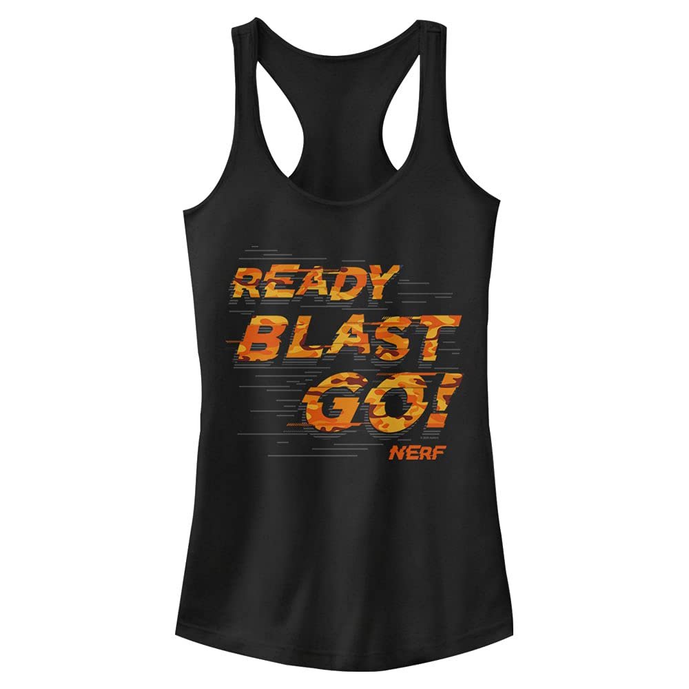 Hasbro Nerf Ready Blast Go Slim Fit, Scoop Hem Racerback Tank Black