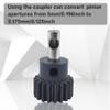 HOPLEX Stainless Steel 3.175mm/0.125inch to 5mm/0.196inch Coupler Shaft Motor Pinion Reducer Sleeve Adapter for Converting RC Motor 3650 550 540 Pinion Gears view 3