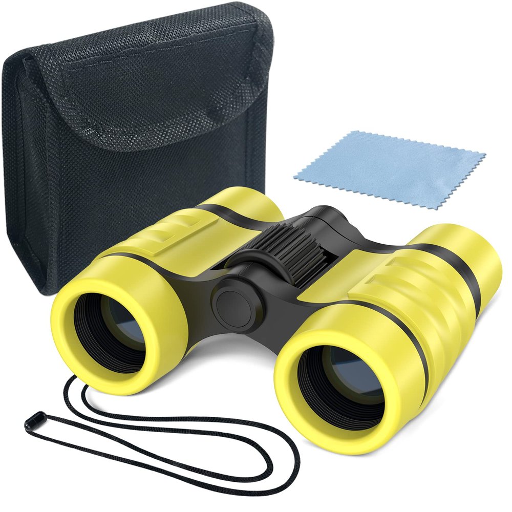 ESSENSON Binoculars for Kids Toy Gift for 3 4 5 6 7 8+ Year Old Boys Girls Kids Telescope Outdoor Toys for Sports and Outside Play Hiking, Bird Watching, Travel, Camping, Birthday Presents(Yellow)