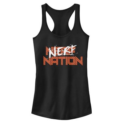 Hasbro Nerf Splatter Nerf Slim Fit, Scoop Hem Racerback Tank Black