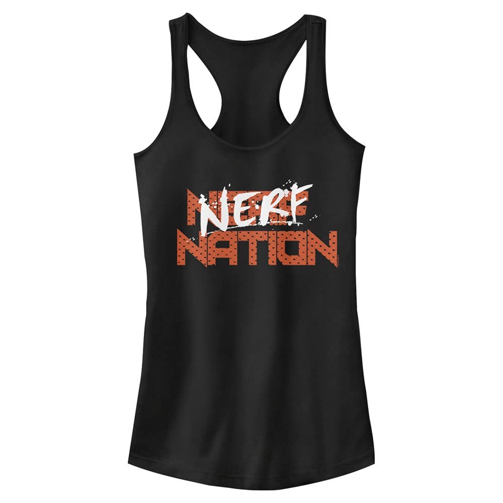 Hasbro Nerf Splatter Nerf Slim Fit, Scoop Hem Racerback Tank Black