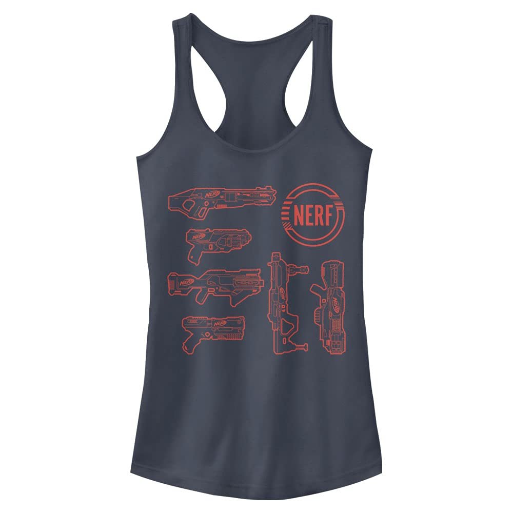 Hasbro Nerf Nerf Blasters Slim Fit, Scoop Hem Racerback Tank Indigo