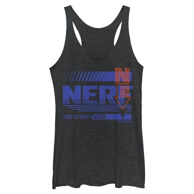 Hasbro Nerf Nerf XL Nation Tri-Blend Racerback Layering Tank Black Heather