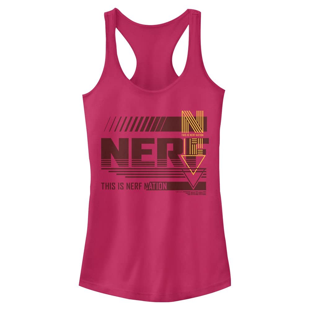 Hasbro Nerf Nerf XL Nation Slim Fit, Scoop Hem Racerback Tank Dark Pink