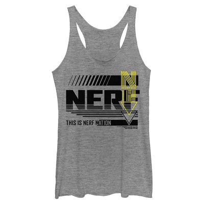 Hasbro Nerf Nerf XL Nation Tri-Blend Racerback Layering Tank Gray Heather