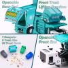 FUBARBAR Metal Garbage Truck Toy Model  1:43 Diecast Recycling Waste Transport Truck with Trash Bin, Pull Back Model Car Toy for Kids Boys (Blue) view 2