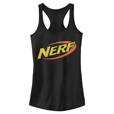 Hasbro womens Nerf Nerf Classic Colors Slim Fit, Scoop Hem Racerback Tank T Shirt, Black, X-Large US