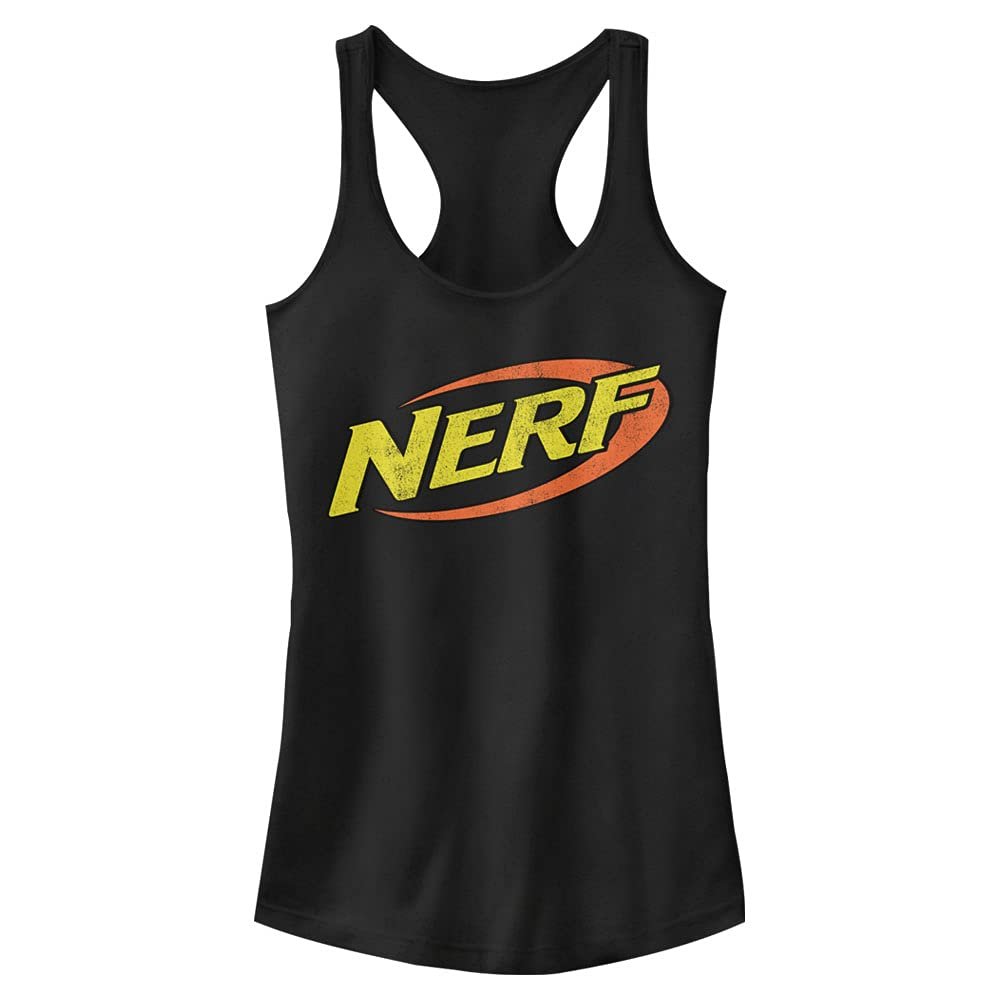 Hasbro womens Nerf Nerf Classic Colors Slim Fit, Scoop Hem Racerback Tank T Shirt, Black, X-Large US