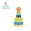 Orange Tree Toys: Stacking Ring: Jungle Animals - Wooden Colorful Stacking Puzzle Toy, Size & Motor Skills Developmental Toy, Toddler & Kids, Ages 1+ view 3