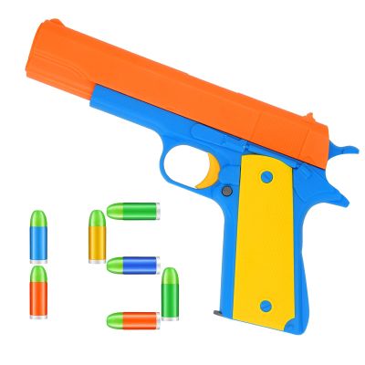 Backyard Blasters Kid Toy Gun, Colt 1911 Toy Gun with Rubber Bullet Pistol - Unique Gift Intended for Fun,M1911 Toy Guns for Boys (Orange)