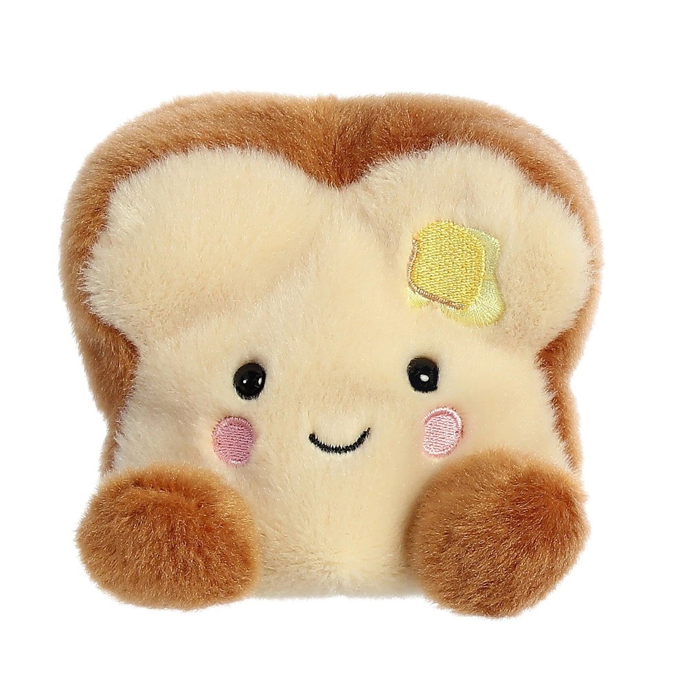 Aurora Adorable Palm Pals Buttery Toast Stuffed Animal - Fun Collectible Plush for Kids and Adult Collectors - Perfect for Decorating Rooms and Birthday Gifts - Brown 4.5 Inches