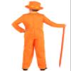 Boys Orange Tuxedo Halloween Costume | Complete Suit with Jacket, Pants, Shirt Front, Bow Tie, and Hat for a Fun, Dapper Look Medium (8-10) view 4