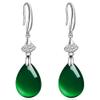 Natural Green Jade Chalcedony Drop Earrings Charm Jewelry Fashion Women Amulet Jewelry view 1