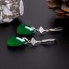 Natural Green Jade Chalcedony Drop Earrings Charm Jewelry Fashion Women Amulet Jewelry view 3