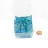 Teal Borealis Dice Luminary with Gold Numbers D4 Aprox 16mm (5/8in) Pack of 50 Wondertrail view 1