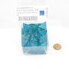 Teal Borealis Dice Luminary with Gold Numbers D4 Aprox 16mm (5/8in) Pack of 50 Wondertrail view 2