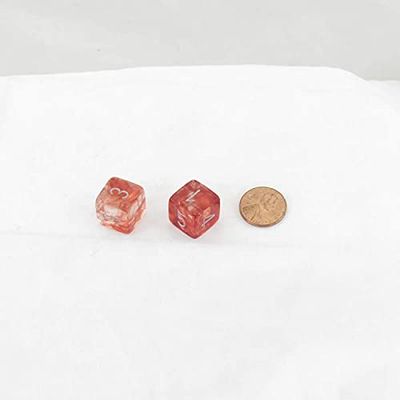 Red Nebula Luminary Dice with Silver Numbers 16mm (5/8in) D6 Set of 2 Wondertrail
