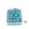 Teal Borealis Dice Luminary with Gold Pips 16mm (5/8 inch) D6 Set of 50 Wondertrail view 1