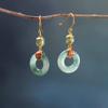 Natural Ice Jade Earrings Chinese Style Retro Elegant Charm Women Fasion Jewellery view 2