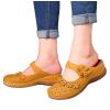 ZBYY Women's Wedge Sandals for Summer,Closed Toe Soft Platform Slip-on Slipper Flowers Vintage Bohemia Beach Sandals view 2