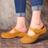 ZBYY Women's Wedge Sandals for Summer,Closed Toe Soft Platform Slip-on Slipper Flowers Vintage Bohemia Beach Sandals view 3