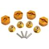 GDOOL 12mm Wheel Hex Hubs Drive Adapter 5mm Thick & Flange M4 Lock Nuts Aluminum for Redcat Axial HSP WLtoys Himoto RC Truck Model Car Upgrade Parts (Gold) view 1