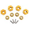 GDOOL 12mm Wheel Hex Hubs Drive Adapter 5mm Thick & Flange M4 Lock Nuts Aluminum for Redcat Axial HSP WLtoys Himoto RC Truck Model Car Upgrade Parts (Gold) view 2