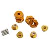 GDOOL 12mm Wheel Hex Hubs Drive Adapter 5mm Thick & Flange M4 Lock Nuts Aluminum for Redcat Axial HSP WLtoys Himoto RC Truck Model Car Upgrade Parts (Gold) view 3