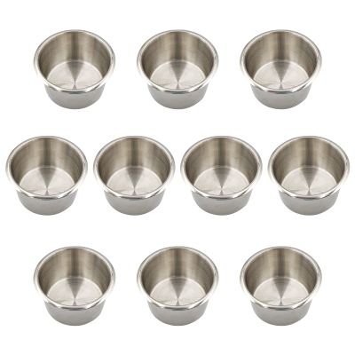 Game Table Cup Holder Insert - 10Pack Stainless Steel Medium Size Drink Cup Holder, Poker Table Cup Holders for Casino Table, Game Table, Sofa, Boats, Bench, Desk, RV Cars & Trucks