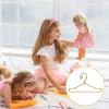 50Pcs Mini Clothes Hangers Metal Doll Clothes Dress Outfit Holders Wire Rack Stand for Miniature Dollhouse Gown Closets Toys Bedroom Accessories Golden 40mm view 3