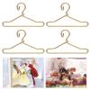50Pcs Mini Clothes Hangers Metal Doll Clothes Dress Outfit Holders Wire Rack Stand for Miniature Dollhouse Gown Closets Toys Bedroom Accessories Golden 40mm view 4