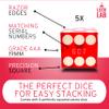 Luck Lab Black Leather Dice Stacking Cup with 5 Serialized Razor Edge 19 mm Casino Dice - Pro Straight Cup for Stacking and Magic Tricks (Red Dice) view 3