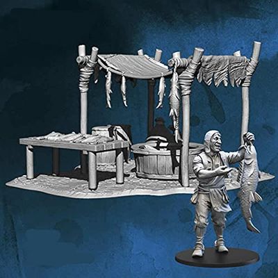 First Legion Fish Seller and Sellers Tent Figure Kit 28mm Heroic Scale Miniature Unpainted