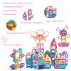 ASOK 3D Castle Magnetic Building Tiles 160pcs Development & Educational Magnetic Blocks Toys for Boys and Girls Ages 3 4 5 6 7 8 Years Old Macaron Color Learning Toys Gifts for Children Kids view 3