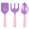 3 PCs Kids Gardening Set Trowel Rake Shovel Children's Garden Tools Pink Purple Kids Garden Tools Gardening Gifts for Kids Girls view 1