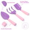 3 PCs Kids Gardening Set Trowel Rake Shovel Children's Garden Tools Pink Purple Kids Garden Tools Gardening Gifts for Kids Girls view 3
