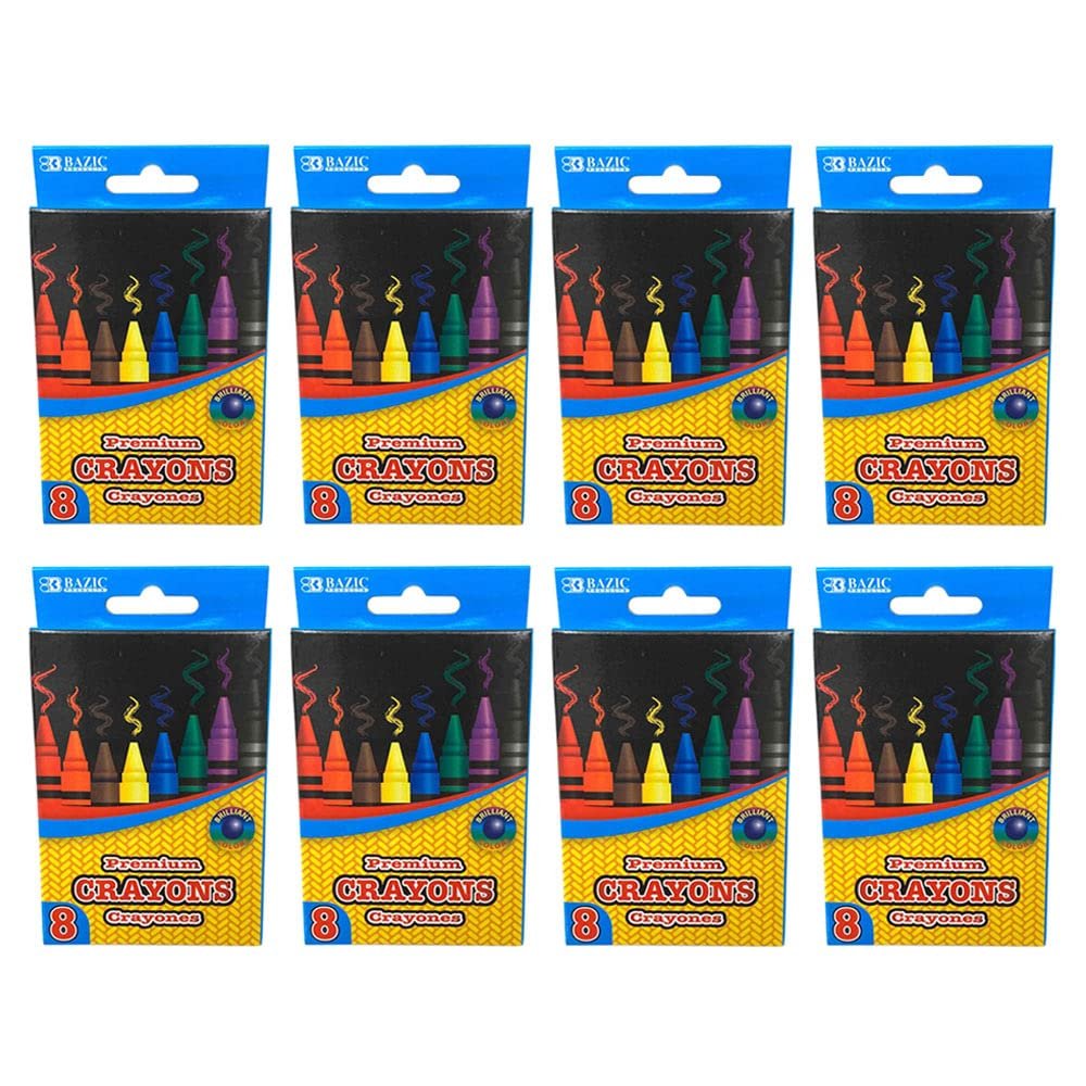 64 Ct Color Crayons Set Premium Quality Party Favor Kids Coloring Non Toxic Bulk