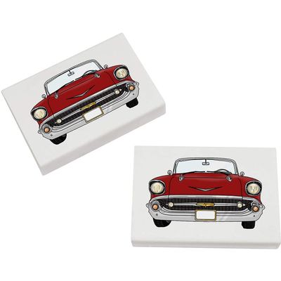 Azeeda 2 x 45mm 'Red Classic Car' Erasers/Rubbers (ER00027634)