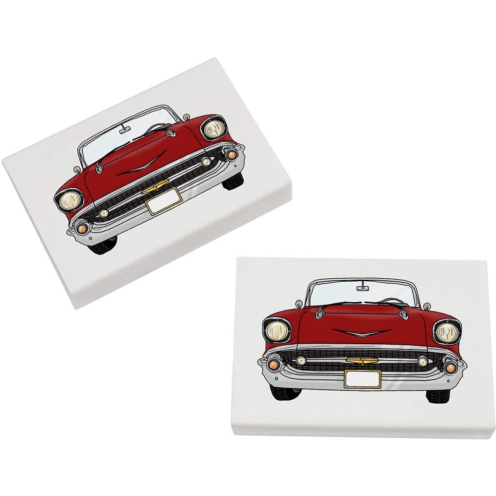Azeeda 2 x 45mm 'Red Classic Car' Erasers/Rubbers (ER00027634)