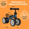 Retrospec Cricket Baby Walker Balance Bike with 4 Wheels for Ages 12-24 Months - Baby Toys & Toddler Toys for 1 Year Olds - Ride On Bicycle - Boys & Girls view 4