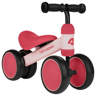 Retrospec Cricket Baby Walker Balance Bike with 4 Wheels for Ages 12-24 Months - Baby Toys & Toddler Toys for 1 Year Olds - Ride On Bicycle - Boys & Girls