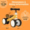 Retrospec Cricket Baby Walker Balance Bike with 4 Wheels for Ages 12-24 Months - Toddler Bicycle Toy for 1 Year Olds - Ride On Toys for Boys and Girls - One Size (Sunflower) view 4
