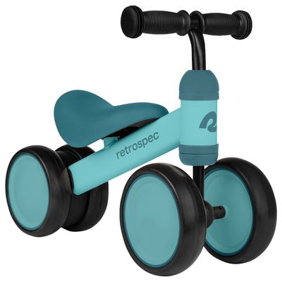 Retrospec Cricket Baby Walker Balance Bike with 4 Wheels for Ages 12-24 Months - Baby Toys & Toddler Toys for 1 Year Olds - Ride On Bicycle - Boys & Girls